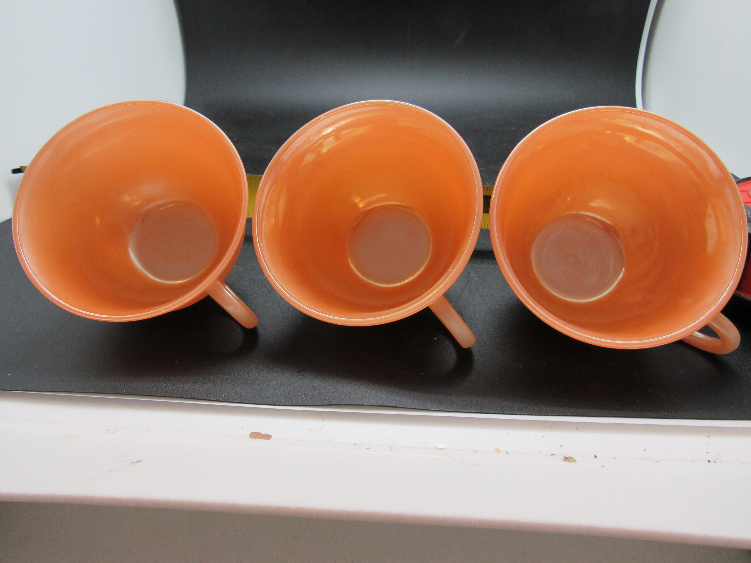 Vintage Anchor Hocking Fire King Peach Lustre 3 Band Tea Cup, Peach Tea Cup  - Hidden Treasures Antiques and More